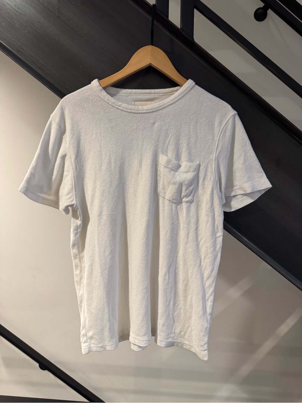 Folk White Short-Sleeve terry cloth  Crewneck Tee
